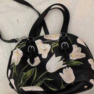 Dana Buchman purse black with white tulips